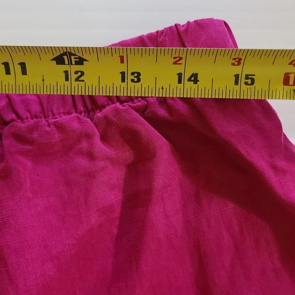 ZARA LINEN BLEND WIDE LEG PANTS FUCHSIA SIZE 4043/250